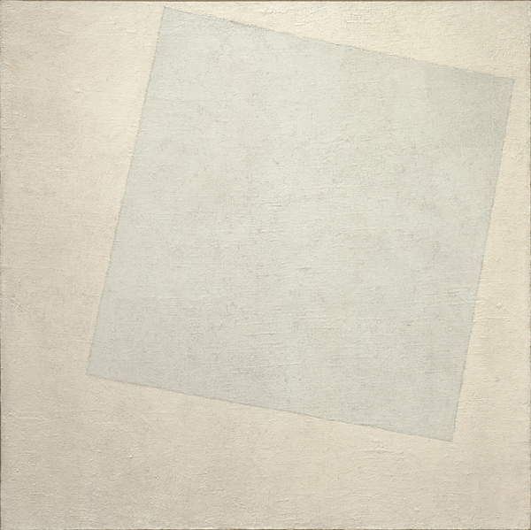 Kazimir Malevich, Suprematist Composition: White on White, 1918, Oil on canvas, 31.25 x 31.24 in. © Artist's Estate. Image: MoMA. Please read our Fair Use disclaimer.