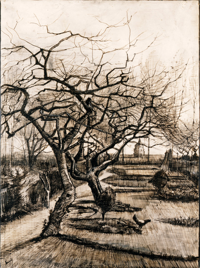 Vincent-van-Gogh-The-Parsonage-Garden-at-Nuenen-in-Winter
